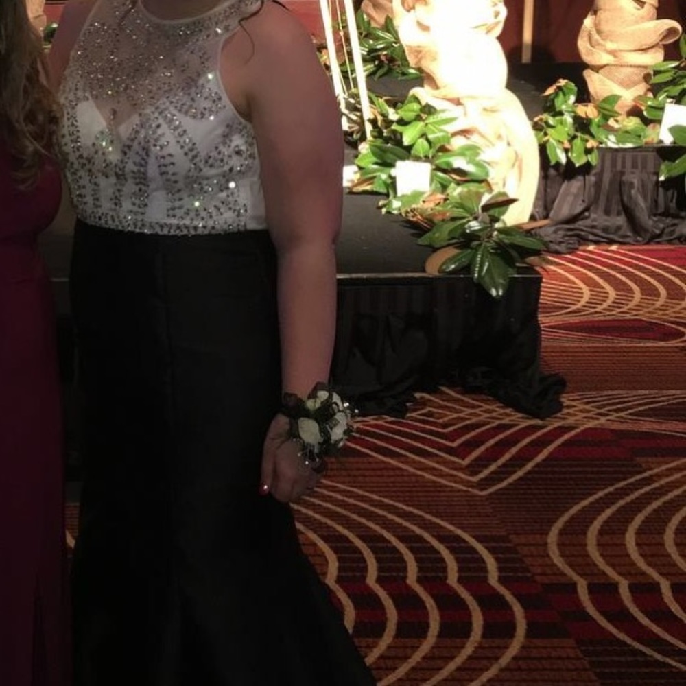 Black and white prom dress